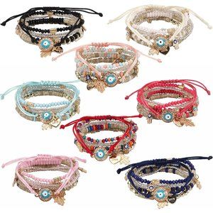 NEW Bohemian Bracelets for Women Stretch Multilayer Colorful Beads Brace…